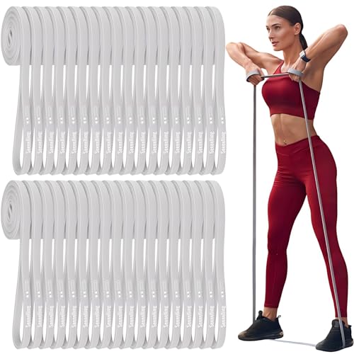 Seenelling 36 Pcs Resistance Bands Bulk Elastic Workout Bands for Home Gym Strength Training Yoga and Physical Exercise Loop for Men and Women(0.51 Inch Gray)