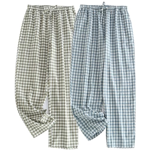 Image of STMAHER Men's Pajama Pants Cotton Pjs Bottoms Lightweight Pajama Bottoms Woven Knit Pants With Pocket