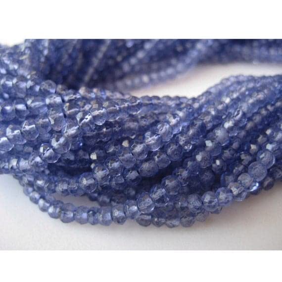 LKBEADS 10 pasm, hurt niebieski powlekany kwarc koralik, kolor tanzanitowy, mikro fasetowane koraliki Rondelle, koraliki 4 mm, każdy 35 cm