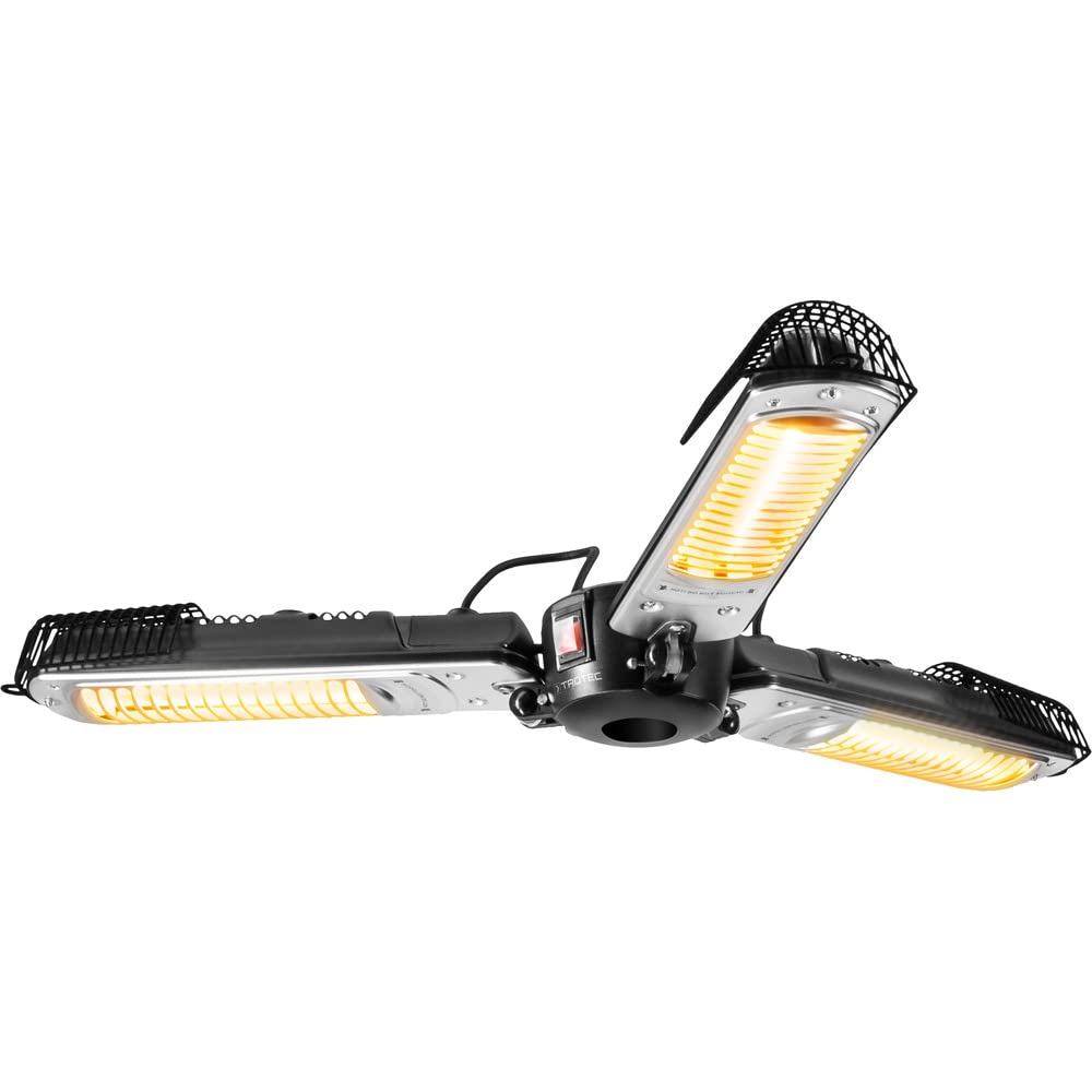 TROTEC Schermo Riscaldamento a infrarossi IR 2005 SC - Potenza di riscaldamento 700 W / 1300 W / 2000 W - 3 pale riscaldatore a infrarossi per terrazza