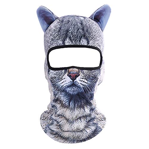 Image of Cat Balaclava,Dog Balaclava,Halloween Hat,Cute Full Face Hood Mask Animal Ski Mask for Hiking Riding Sports Outdoor