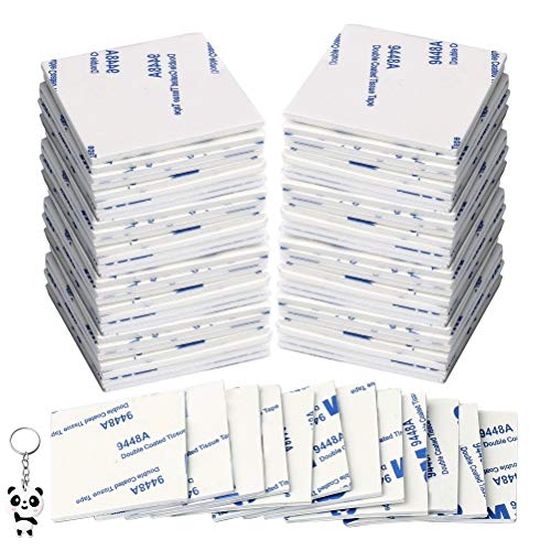 Preisvergleich Produktbild Haokey 50 Stücke Doppelseitig Schaumstoff-Pads, Quadratisch Doppelseitiges Klebepads Selbstklebend Schaumstoff Pads Starkes Klebeband (White)