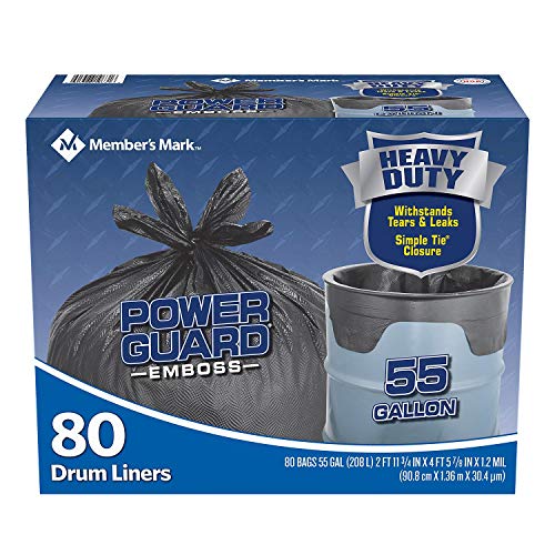 Member's Mark Drum Liner 55 Gallon Simple Tie Trash Bags 5 Pack (80 ct.)