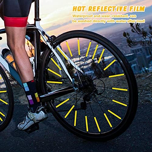 Set 72 Riflettori Per Raggi Bicicletta - Materiale 3M Scotchlite, Adesivi, Aumenta Visibilità Notturna - 5