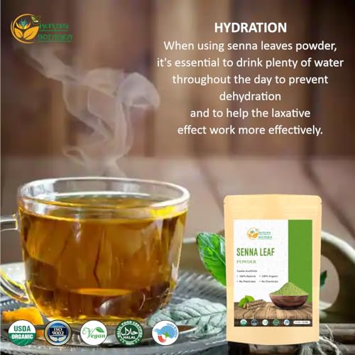 Herbs Botanica Organic Senna Leaf Powder | Cassia acutifolia | Helps Stomach Discomfort, Constipation Laxatives, Weight Loss 5.29 oz / 150 GMS - Thumbnail 5