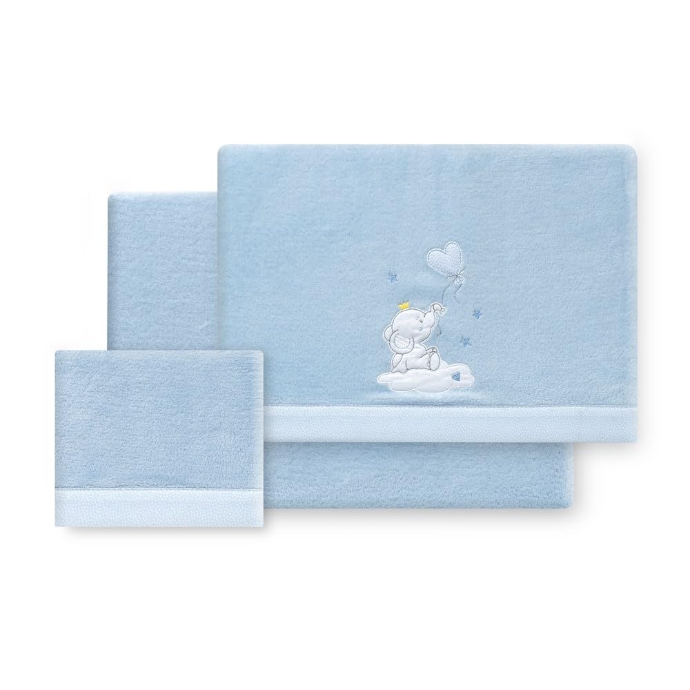 variouss Interbaby - Juego de Sabana Coralina, Tríptico Coralina de Invierno para Bebé (Azul, Minicuna 50x80 cm)
