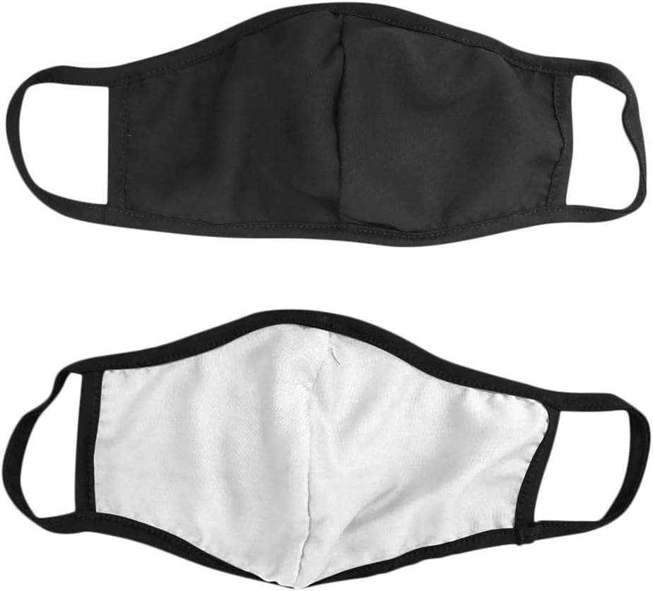 Simlu 3 Pack Premium Fabric Face Mask Reusable , 2 Layer, Cotton, Breathable, Black Cloth face Mask USA Made (OS Fits All, 3 Pack non-adjustable)