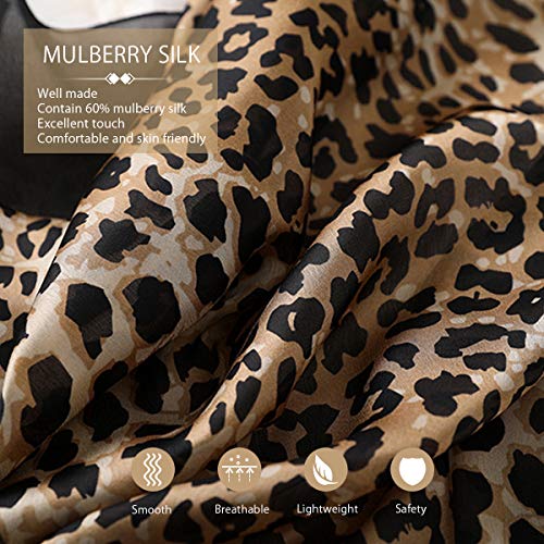 Women's Silk Scarves Animal Print Scarf Leopard Peacock Horse Long Shawl Warm Wrap Sunscreen Shawl All Season2