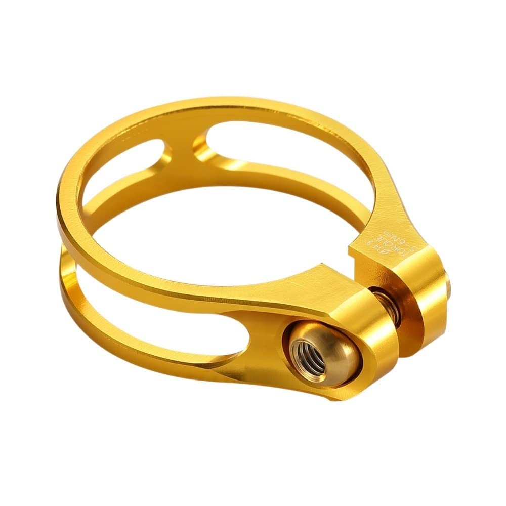 Bike Seat Clamp Bike Bicycle Seat Post Clamp Aluminum Alloy Cycling Saddle for 27.2/30.8/31.6mm BIK Seatpost(Golden Golden 34.9)