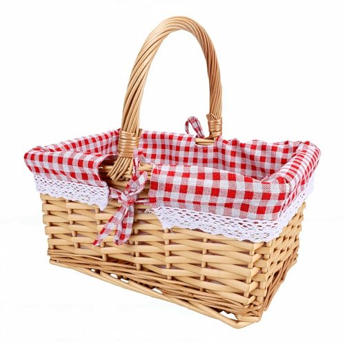 Panier de pique-nique en osier vintage petit modèle camping extérieur