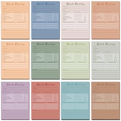 AmazingSpark 12 Pack Book Review Sticky Notes Back to School