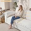 118.9'' L Shaped Sectional Couch, Modular Cloud Sofa with Deep Seat & Double Layer Cushion, Modern Chenille Sofa Couches with Movable Ottoman for Living Room & Appartment (White, L Shaped Sofa)