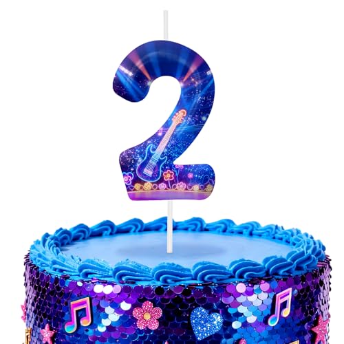 Image of Blue Number 2 Birthday Candles, Cartoon Themed Cake Toppers for Boys Girls Cake Decorations, Birthday Decorations Party Supplies, Number Candles for Party Decor