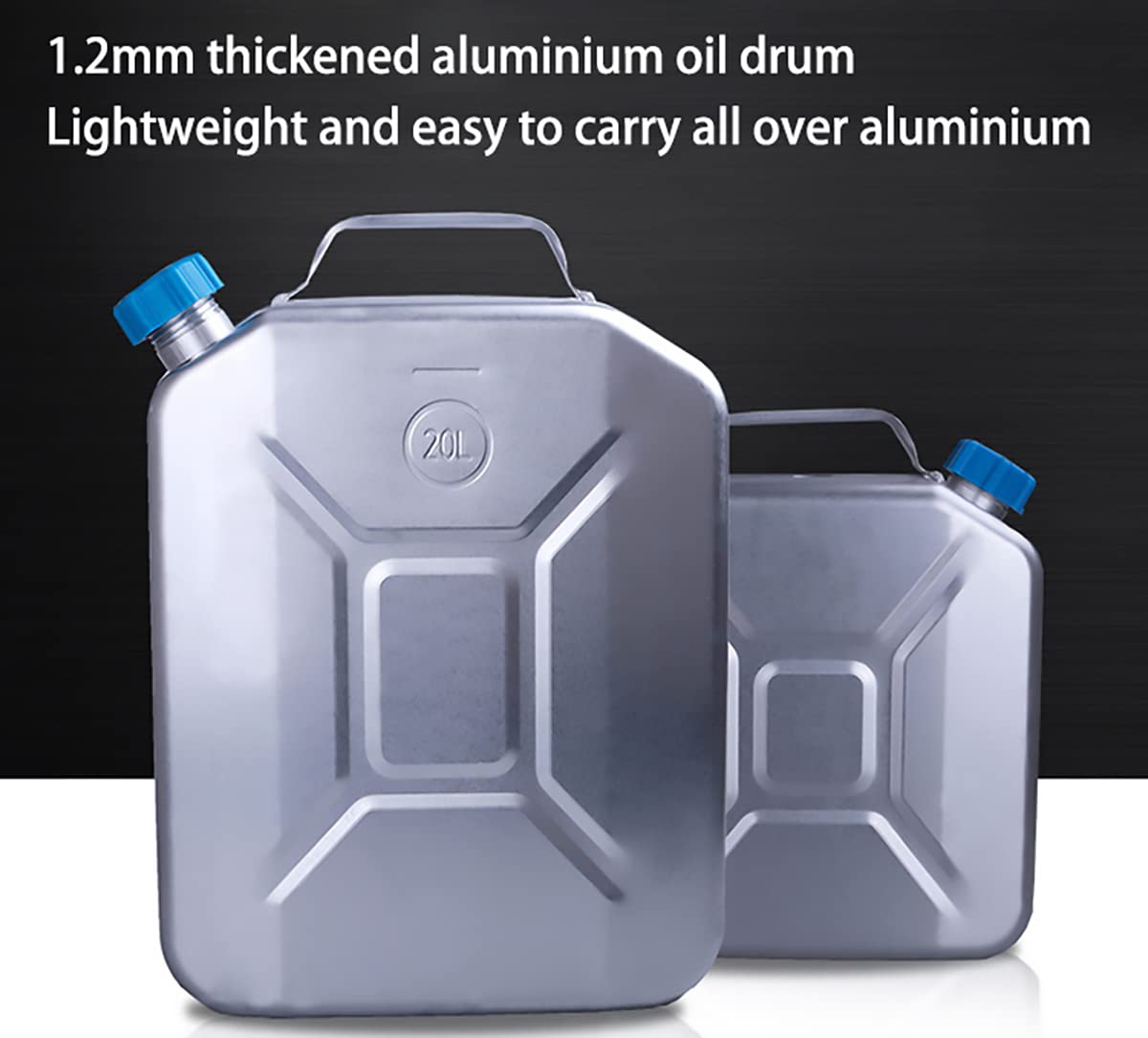Aluminiowy metalowy Jerry Can Przenośny lekki pojemnik na paliwo Diesel Benzyna Zbiornik na wodę do samochodów i motocykli,20L