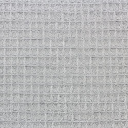 Waffelpique - Tela para gofres (100% algodón, 240 g/m², tela de algodón, por metra), color gris claro Cover