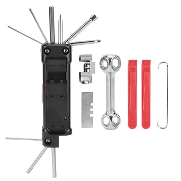 Adium Bike Repair Tool Kit, Practical 14 in 1 Repair Tool Portable Durable Foldable Small for Repair Hardware Tools for Tire Repair Wrench