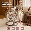 Momcozy 2-in-1 Electric Baby Swing, Dual-Arm Support System & Parent-Inspired Motions, Convertible to Toddler Seat up to 66 lbs, Adjustable Height, Lightweight, Khaki #3