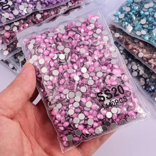 Brokatowy kryształ bez cyrkonii paznokcie kryształy diament do zdobienia paznokci - różowy-SS20-1440 szt. nowy szampan SS30-288 szt