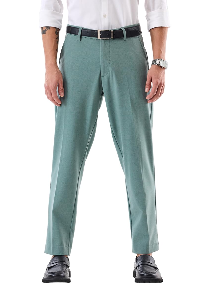 snitch Men Formal Trousers | Slim Fit Tailored Design with Self-Pattern | Premium Polyester Blend & Medium-Stretch Fabric for Office & Club Wear-picture-33