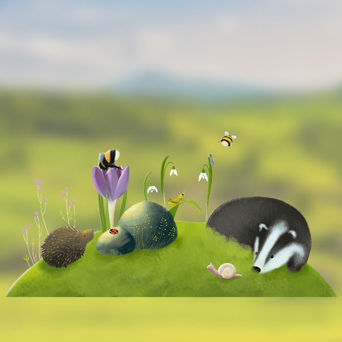 Fensterbild Frühling im Wald - wunderschöne Fensterdeko für das Kinderzimmer - statisch und wiederverwendbar - handgezeichnet von Kristin Franke