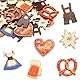 ALEGRE Streudeko Oktoberfest Deko Konfetti Holz, 50 Stück Edelweiss Bier Dirndl Brezel Lederhose Oktoberfest Tischdeko, Bayrische Deko Confetti für Bier Deko, Bier Oktoberfeste Thema Party Dekoration