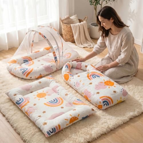 Image of StarAndDaisy Baby Bedding Set for New Born with Sleeping Bag, Mosquito Net & Bedding Set | Baby Sleeping Bag for New Born | Baby Nest.