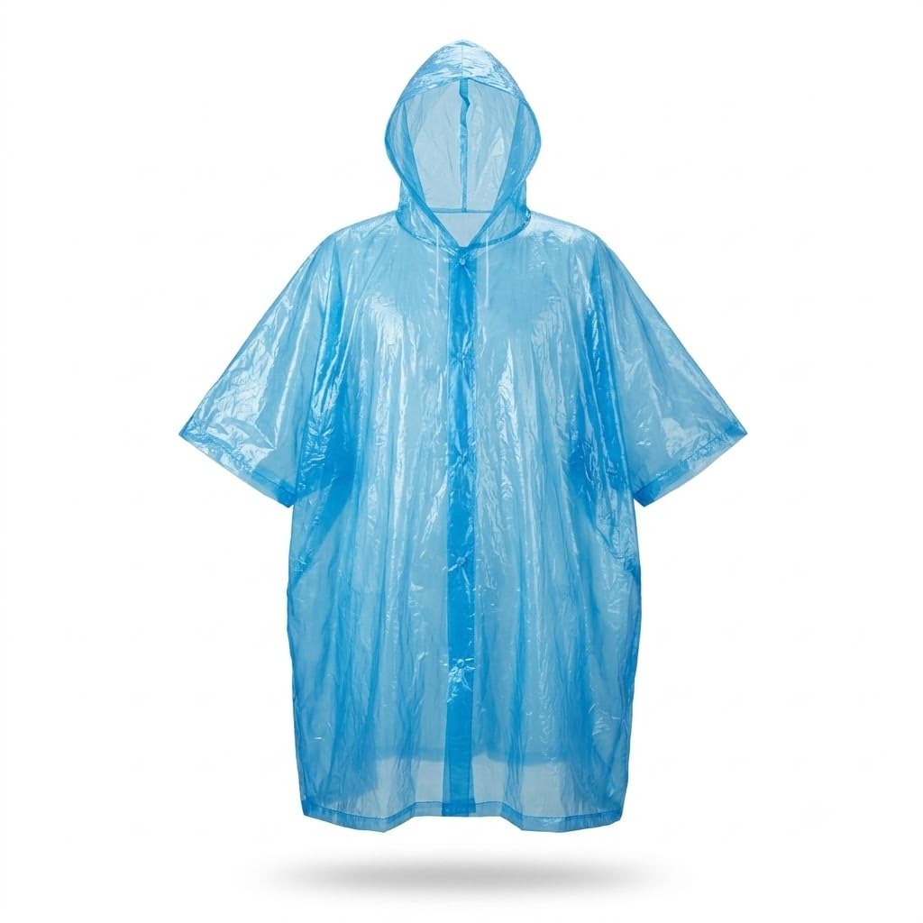 Disposable Rain Poncho with Hood for Men & Women, Waterproof Plastic Raincoat, Lightweight Free Size Emergency Rain Wear for Travel, Camping, Hiking, Bike Riding & Outdoor Use-image-44