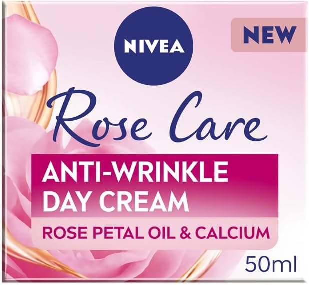 NIVEA Rose Care Anti-Wrinkle Day Cream (50ml), Anti-Wrinkle Face Cream with Nourishing and Anti-Oxidant Properties, Made with Rose Petal Oil and Calcium 
