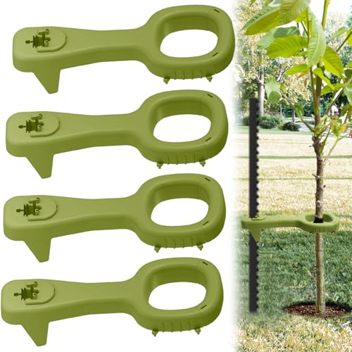 RGJ Tree Supports Young Trees 4 PCS Tree Holder Stabilizer Support Trees Straightening Kit for Leaning Tree Greater Stability Can Withstand Severe WeatherUnincluded T-Posts