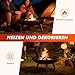 Worldgeil Feuerschale Feuerschalen für den Garten - Feuerstelle Ø 58 cm mit 43 cm Schürhaken - Feuerkorb mit 2 Tragegriffen für Lagerfeuer Garten & Terrasse - 2 Jahre Garantie (Ø 58 cm)