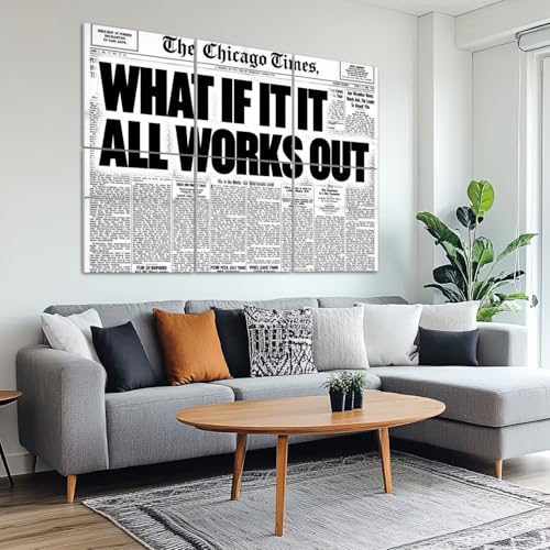 6 Pack Paneles Acústicos de Arte Absorbentes de Sonido Estilo Vintage Negro Blanco con Frases Retro para Aislamiento en Estudios de Grabación y Oficinas 72"x48" miniatura 6