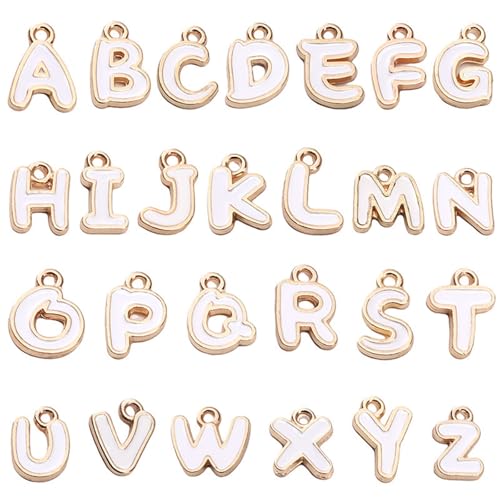 Tmboryuu Suministros artesanales de cuentas de letras de aleación con revestimiento de goteo para fabricación de joyas hechas a mano y personalización de regalos Kits artesanales hechos a mano