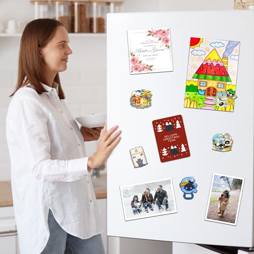 Image of 90 Magnets with Adhesive Backing, Sticky Magnetic Dots for DIYers, Teachers | Cuttable Round Magnets for Classroom & Office 0.8 inch x 0.08 inch, Peel & Stick Magnets Hang Word Cards and Reminders on Whiteboard
