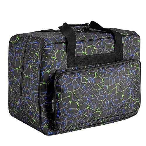 Sewing Machine Carrying Case Tote Bag，Padded Storage Cover Carrying Case with Pockets and Handles ，Canvas (Black)