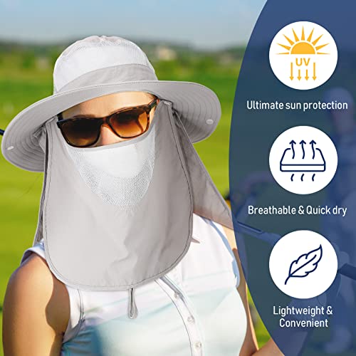 Didaey 12 Pcs Fishing Hat For Men Women Outdoor Wide Brim Hat With Face Cover And Neck Flap Uv Protection Hiking Hat For Fishing Gardening Outdoor Activities, 4 Colors #TOP4