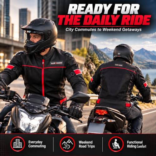 Allextreme Store Allextreme TRIPPER Bike Riding Jacket (L, Red & - Image 6