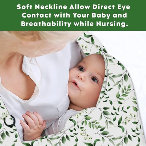 Image of a baby cherry-Nursing Cover, Nursing Covers for Feeding Mom, Feeding Cover Breastfeeding Mother, Feeding Cover for Mom, Multi-Use, Breathable, 360 Full Privacy (Green),1 Count