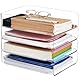 Purilit design 4-Stöckige Ablagekorb für A4, Dokumentenablage aus PET Kunststoff, A4-Papierablage für Zuhause, Büro, Schule, Stapelbare Schreibtisch Organizer Briefkorb, Briefablage für Akten, Papier