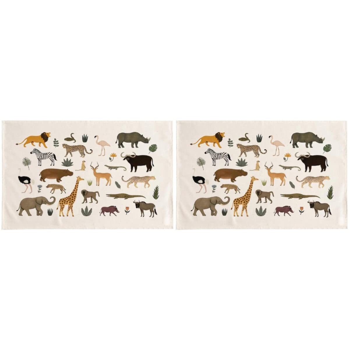 Tapisserie murale éducative animaux ifundom en toile pour chambre d'enfant lot de 2 pièces
