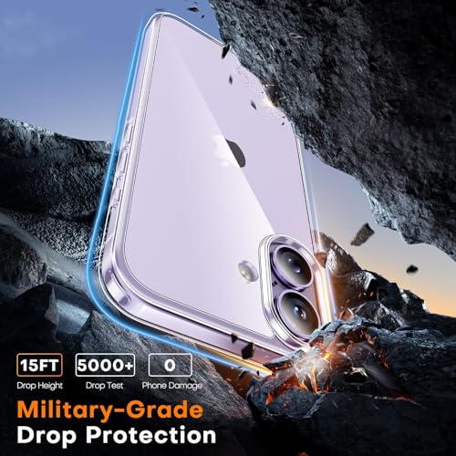 Image of TAURI for iPhone 17 Case, with Screen Protector, Clear | Full Camera Protection, Anti-Yellowing Military-Grade Protection Shockproof Slim Phone Case for iPhone 17