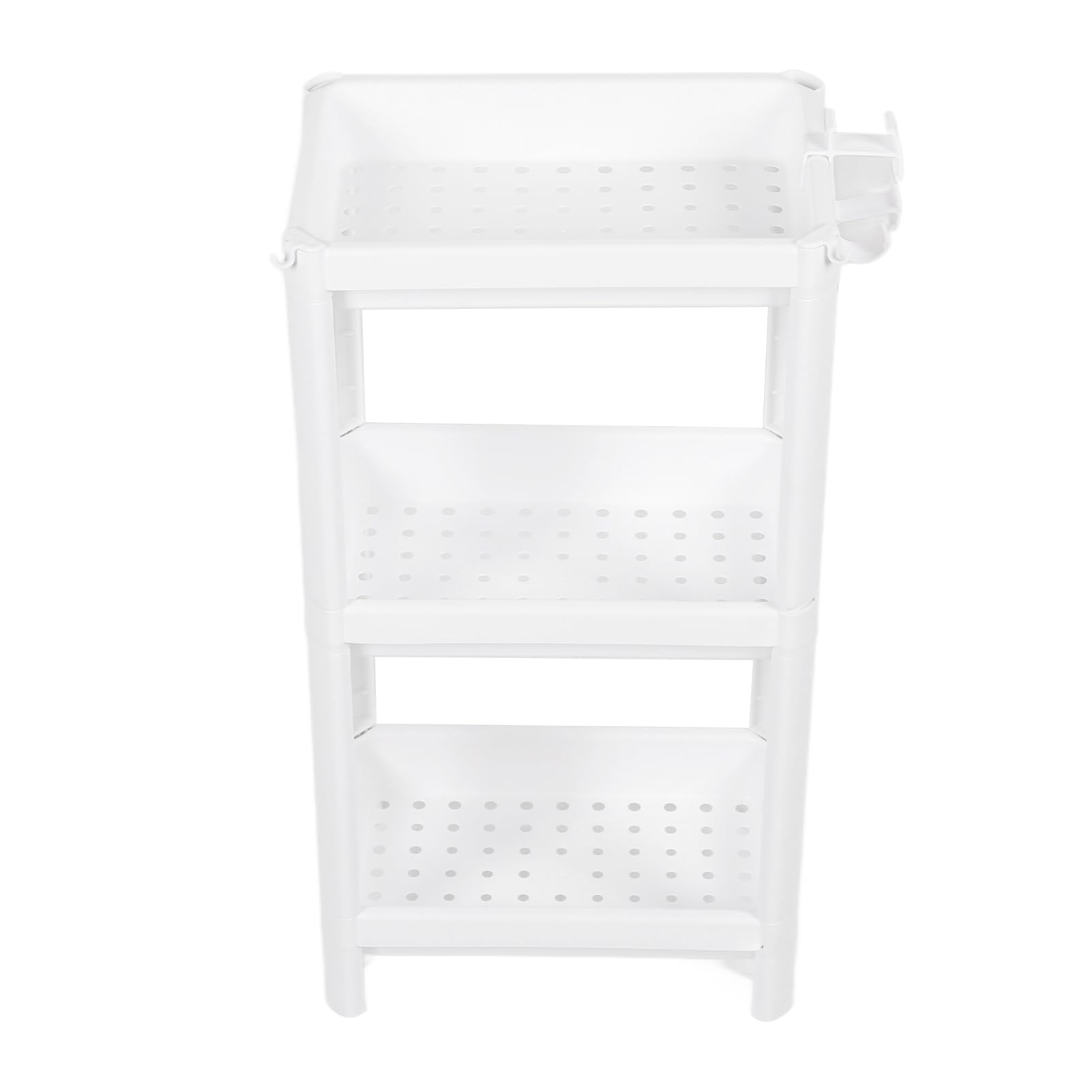 Estantería de plástico de 3 niveles ajustable para baño, independiente, para cocina, dormitorio y sala de estar, ahorra espacio para soluciones de almacenamiento fáciles