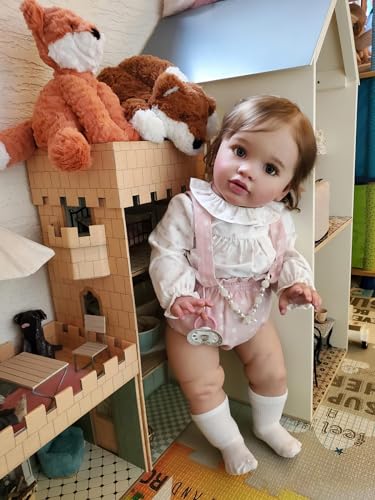 Muñeca Reborn niña realista 26 pulgadas para niñas miniatura 4