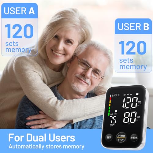 Douhao C02 Blood Pressure Monitor Automatic Upper Arm Machine Accurate Adjustable Digital Bp Cuff Kit Led Backlit Display 2 Users 240 Sets Memory Includes Storage Bag thumb #5