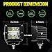 LED Cubes, Turboo 8PCS 39W CREE 3 Inch LED Pod Lights Off Road Driving Lights Spot Flood Combo LED Light Bars Fog Lights Square LED Work Light for Truck Car SUV ATV UTV Boat