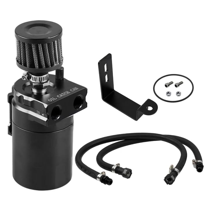 RULLINE Oil Catch Can Compatible with Chevy/GMC 5.3/6.2L 2014-2020 – Black