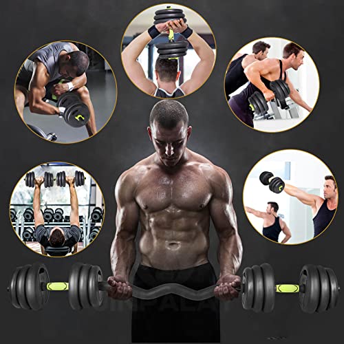 Jinpalay Pesas y Mancuernas Ajustables 20KG Con Barra de Enlace para Curl, Barra de Unión Recta y Agarre Antideslizante - imagen 4