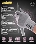 LANON wahoo Food Grade Cut Resistant Gloves, 21 Gauge B.COMB Air, Cut Proof Level 5, Extreme Lightweight, Thin, Breathable, ANSI A4, Lavender Fog, Medium