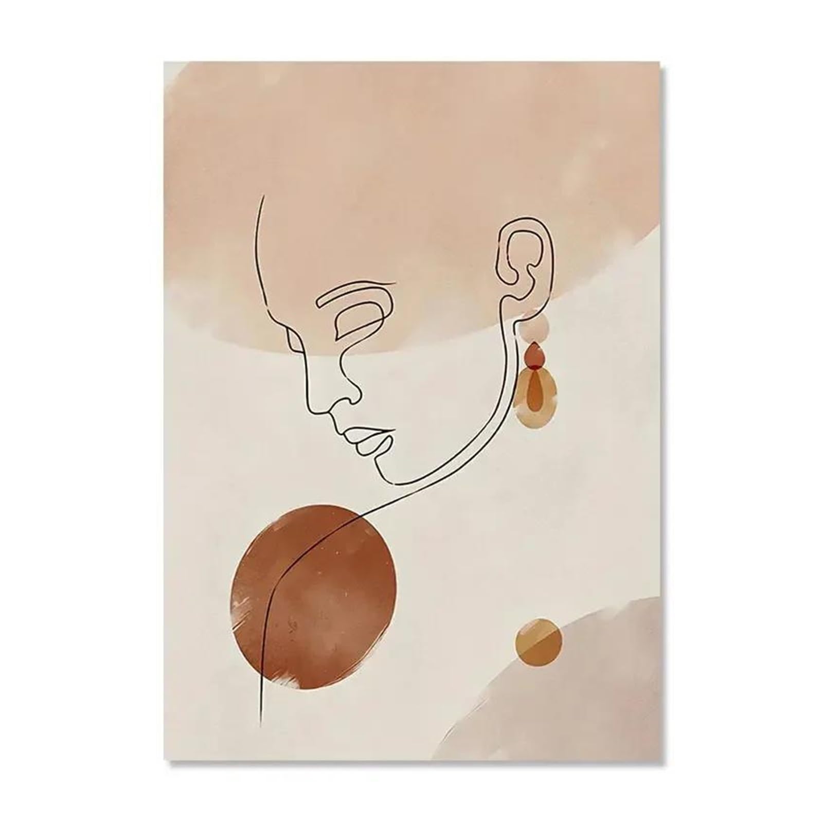 XENITE Wall Art Canvas Prints Abstract Boho Posters Picture No Frame Woman Face Line Drawing Wall Art Canvas Painting Pictures Home Decor