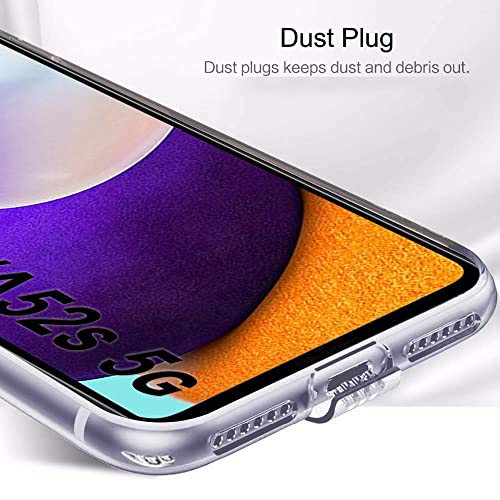 Image of TheGiftKart Back Cover Soft Case for Samsung Galaxy A52 / A52s 5G (Silicone | Complete Camera Protection | Inbuilt Dust Plugs | Anti-Slip Grip | Slim Profile | Transparent)