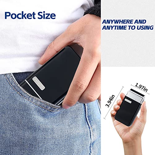 Electric Shavers Foil For Men Portable Pocket Size Men's Electric Shaver Small Electric Razor For Mens Face Electric Cordless Rechargeable Beard Shaver Wet Dry Double Shaver By Wosvas #TOP1